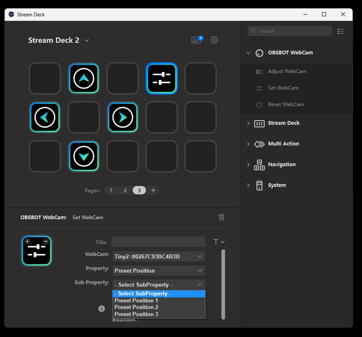 OBSBOT Cam Plugin on Elgato Stream Deck User Guide